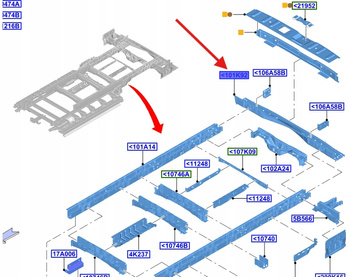 PAS TYLNY WEWNĘTRZNY FORD TRANSIT 2014- 2018- 2001908 _ BK31-V106K00-BF