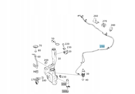 Mercedes-Benz W207 A2078600292 PRZEWÓD SPRYSKIWACZY SZYB