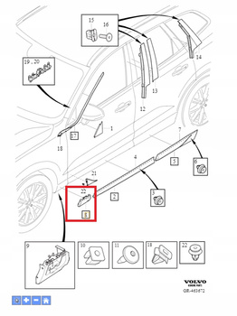 Nakładka błotnika przód lewa Volvo XC60 OE39795077
