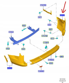 NAROŻE ZDERZAKA PRAWY TYŁ FORD TOURNEO CUSTOM 2012-2016_2273153_BK21-17926-DDXWAA