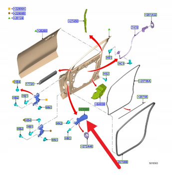 OGRANICZNIK DRZWI PRZÓD L P FORD FOCUS 2018- OE 2415298 _ JX7B-A23500-AE