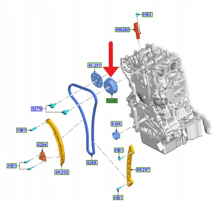 KOŁO ROZRZĄDU WARIATOR 2.5L FORD CUSTOM KUGA 2020- 2361072 _ LX6E-6C524-AA