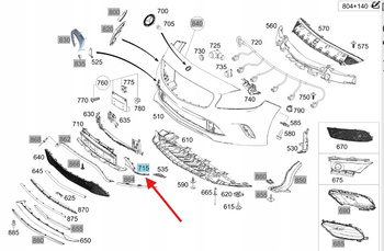 PRAWA KRATKA ZAŚLEPKA ZDERZAKA PRZÓD MERCEDES CLA W117 OE A1768857800