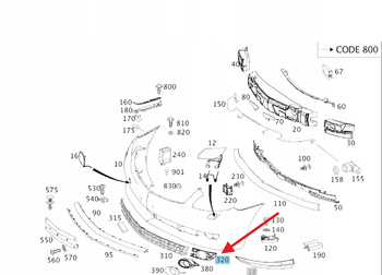 KRATKA ZAŚLEPKA HALOGENU LEWY PRZÓD MERCEDES CL W216 OE A2168850153