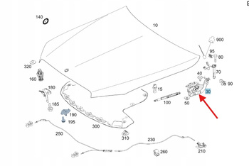 ZAWIAS MASKI LEWY PRZÓD MERCEDES C klasa W205 OE A2058800828