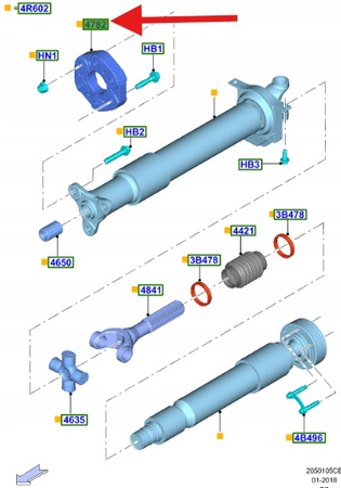 SPRZĘŻENIE WAŁU TYŁ 5.0 V8 MT82 FORD MUSTANG 2015- 5273290 _ FR33-4684-BA