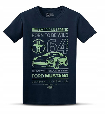 KOSZULKA FORD MUSTANG BORN NIEBIESKA rozm. L