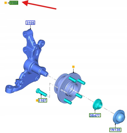 PIASTA KOŁA PRZEDNIEGO FORD OE MUSTANG 2015-2021 5276475 _ FR3C-1238-AA