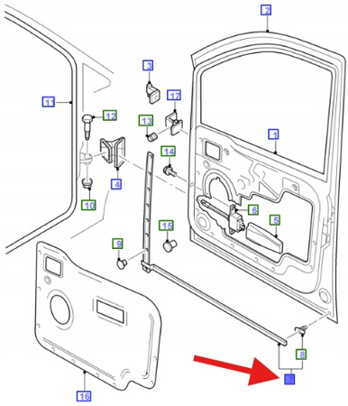 USZCZELKA DRZWI LEWY PRZÓD DÓŁ GALAXY 2000- OE 1314908 _3M21-A20759-AAYYEJ