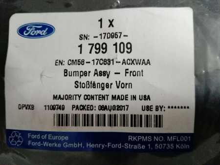 ZDERZAK PRZEDNI FORD FOCUS MK3 2014- 1799109 _ CM58-17C831-ACXWAA