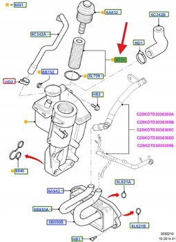 FILTR OLEJU 2.5L DURATEC FORD FOCUS MONDEO 1421704 _ 6G9N-6744-BA