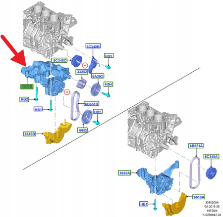 POMPA OLEJU 1.0 EB 6F15 FORD FIESTA ECOSPORT 17- OE 1898995 _ CM5G-6A311-KB