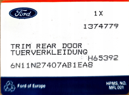 BOCZEK DRZWI TYLNYCH LEWA FORD FUSION 2005-2012_1374779_6N11-N27407-AB1EA8