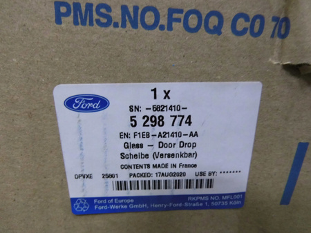 SZYBA DRZWI PRAWY PRZÓD FORD FOCUS Mk3 2014- 5298774 _ F1EB-A21410-AA 