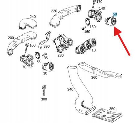 KRATKA NAWIEWU PRAWY PRZÓD MERCEDES C W205 GLC W253 OE A2058304004