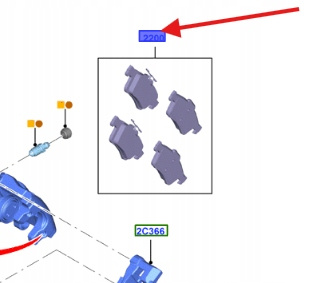 KLOCKI HAMULCOWE TYŁ FORD OE FOCUS 2004- 2613321 MEMV6J-2M008-A2A
