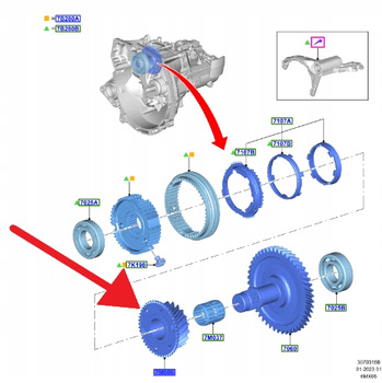 KOŁO ZĘBATE BIEGU WSTECZNEGO MANUAL 6MX65 FORD 2180773 _ H1BR-7G218-GFAA