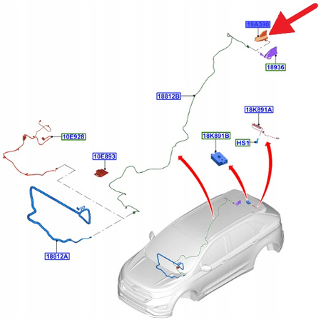 ANTENA DACHOWA REKIN GPS FORD MUSTANG KUGA OE 2268479 _ HS7T-19K351-BBPRAA