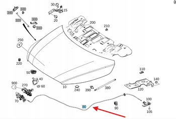 LINKA OTWIERANIA MASKI SILNIKA MERCEDES VITO W447 W448 OE A4477500159
