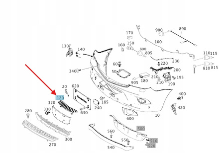 STOPIEŃ NAKŁADKA ZDERZAKA PRZÓD MERCEDES SPRINTER W906 OE A9068850411