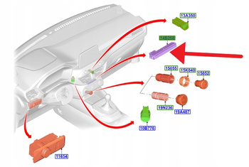 LAMPKA KONTROLKA AIRBAG PODUSZEK FORD KUGA 2020- 2229021 _ JK2T-14B418-AB