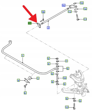 OGRANICZNIK MOMENTU OBROTOWEGO FORD RANGER 2006- 1454910 _ 6M34-36118-BA