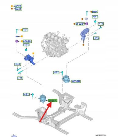PODUSZKA SILNIKA PRAWA MUSTANG 2015- 2.3 ECOBOOST 1901931 _ FR3C-6038-AE