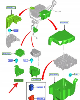 POKRYWKA DOLNA BEZPIECZNIKÓW FORD B-MAX FIESTA 12- 1857520 _ BA6T-14A075-AA