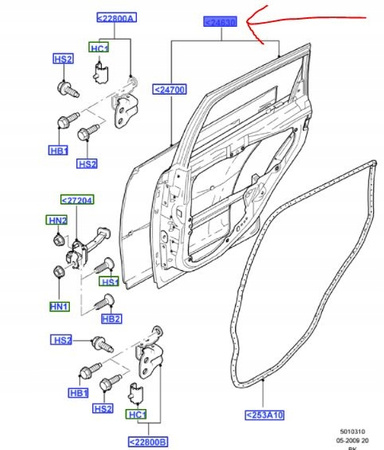 DRZWI TYLNE RH FORD FUSION 2002-2012_1692555_P9N11-N24630-KA