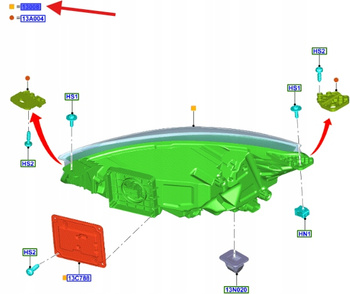 REFLEKTOR PRZEDNI PRAWA STRONA FORD FOCUS 2018- 2581581 _ JX7B-13E016-CJ
