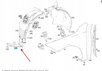 NADKOLE NAROŻNIK ZDERZAKA PRAWY MERCEDES A W177 B W247 OE A1776901803