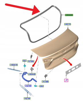USZCZELKA KLAPY FORD FOCUS SEDAN 2018- OE 2430082 _ JX7B-F404A07-AF