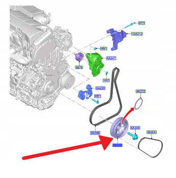 KOŁO PASOWE WAŁU KORBOWEGO 2.0L ECOBLUE KUGA 2020- 2385515 _ KK2Q-6B319-BC