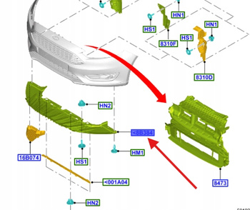 OSŁONA POD ZDERZAK FORD FOCUS 2014- 1.5 1.6 TDCi 1866491 _ F1EB-17B769-AA