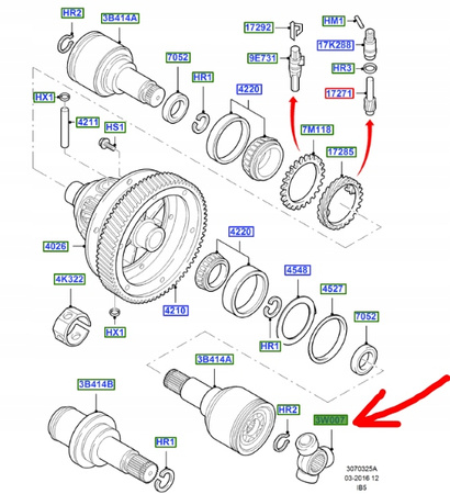 KRZYŻAK PÓŁOSI NAPĘDOWEJ FORD FOCUS Mk1 1998-2005 _1061883_XS4C-3W007-AA