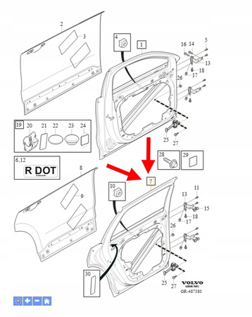 DRZWI PRAWY TYŁ VOLVO XC90 2016-2023 OEM/OE 32321825