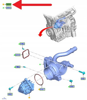 POMPA WODY 2.0L ECOBOOST FORD KUGA 2020- 2235116 _ K2GE-8501-AA