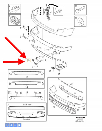 MOCOWANIE LEWE KOŃCÓWKI WYDECHU VOLVO XC90 2016-2021 OEM/OE 31383837