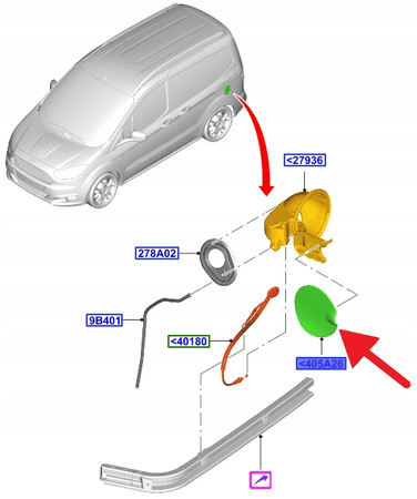 KLAPKA WLEWU PALIWA FORD COURIER 2014- 20 OE 1844582 _ ET76-A405A02-BAXWAA