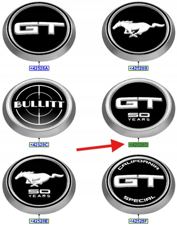 TYLNY EMBLEMAT GT 50 YEARS FORD MUSTANG 16- 17 OE 2307925 _ JR3B-6343508-DA