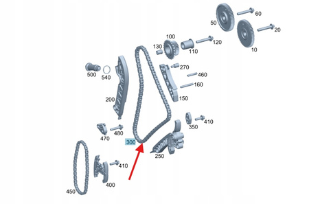 ŁAŃCUCH ROZRZĄDU DIESEL M654 MERCEDES OE A0009934102