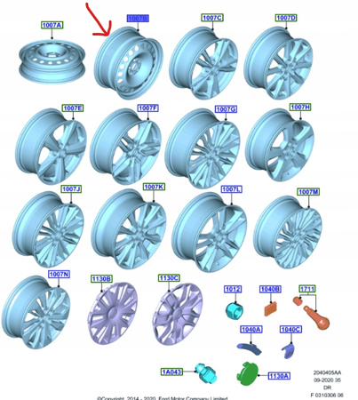 FELGA STALOWA 17 X 7,5 FORD S-MAX Mk2 GALAXY Mk4