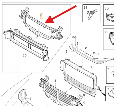 GÓRNA KIEROWNICA POWIETRZA WZMOCNIENIE VOLVO XC60 2018- OE 32345498