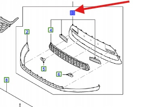 ATRAPA GRILL KRATKA FORD MONDEO 2002-2007 1535820 _ 7S7J-17G752-ABP7BE