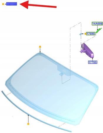 SZYBA PRZÓD FORD MUSTANG MK6 2018- 2021 OE 2002625 _ FR3B-6303100-EE