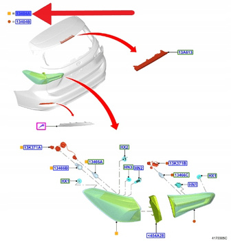 LAMPA LEWY TYŁ W BŁOTNIK FORD FOCUS KOMBI 2022- OE 2651333 _ NX7B-13405-EB