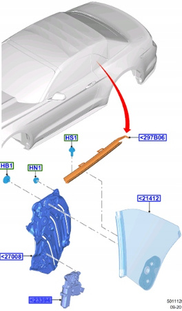SILNIK PODNOSZENIA SZYBY PRAWA FORD MUSTANG 2015- 1909502 _ FR3B-7627144-AD