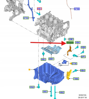 CZUJNIK POZIOMU OLEJU FORD FIESTA ECOSPORT 1.0 EB 2111272 _ H1BA-6C624-AA