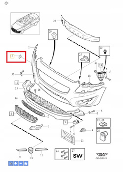 ZAŚLEPKA SPRYSKIWACZA REFLEKTORA PRAWA VOLVO C70 2006- OE 39802034