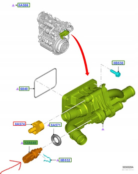 CZUJNIK TEMPERATURY PŁYNU 1.4 1.5 1.6 TDCi FORD 1342631 _ 2S6Q-12A648-AB